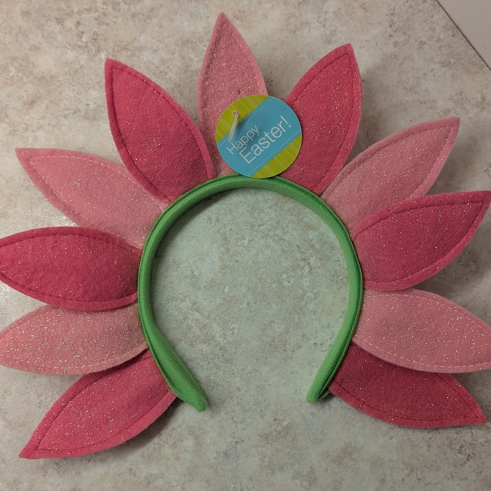 Pair of Darling 🌷 Pink & Green Flower 🌷 Headbands